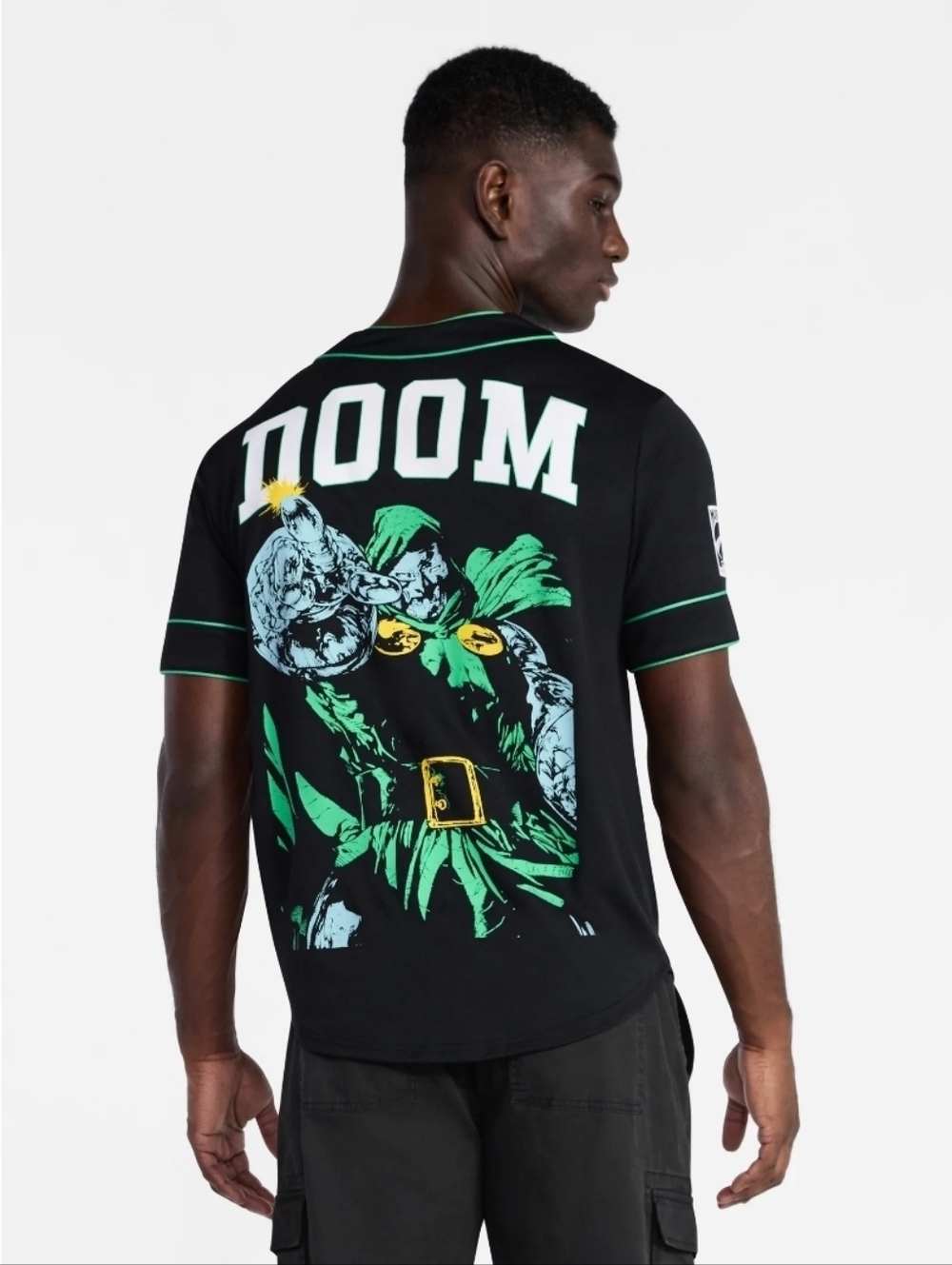 Marvel Doctor Doom Black & Green Baseball Jersey Style. 11 - Picture 4 of 4